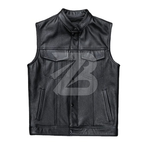 Gilets en simili cuir décontractés à fermeture éclair pour moto, automne-hiver, gilets réversibles imperméables pour hommes - Product Image 4