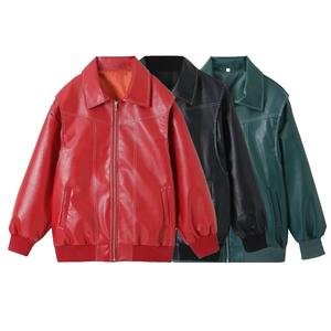 Hiver Nouveau Hommes Rétro Loose Lapel Long Sleeve Solid Color Zipper Genuine Leather Jacket Waterproof Breathable Windproof - Product Image 3