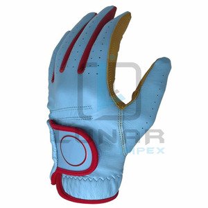 Hot Three Colors Cabretta Guantes de golf de cuero Patrón elegante Guantes de golf personalizados con guantes de golf de Palma de mano antideslizantes - Product Image 3