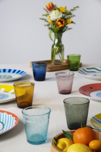 Set di 6 Bicchieri in Vetro Resistente Multicolore con Bolle di Colore di Excelsa, Elegante e Moderno Vetro Colorato - Product Image 3