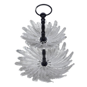 Bandeja de servicio de 2 niveles con mango de metal Artículos para el hogar y el hotel Bandeja de decoración de mesa de nuevo diseño Bandeja de servicio de precio de fábrica - Product Image 1