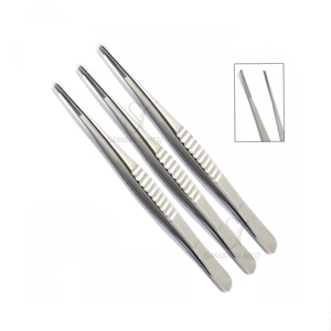 Fórceps de tejido alemán de acero inoxidable de grado médico 6 ''recto 2,5mm de ancho 3 piezas DeBakey Manual vascular atraumático - Product Image 1