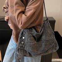 Sac à main en jean tendance pour femmes, style décontracté de rue, sac en jean classique pour femmes