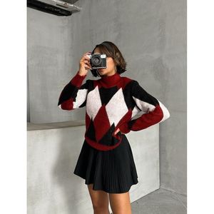 Suéter de Punto Estampado para Mujer TOPSHOW - Jersey Cómodo de Manga Larga con Mezcla de Acrílico, Poliéster y Elastano - Product Image 3