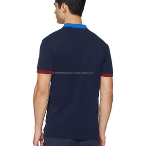 Polos de marca para hombre en color azul Ropa de oficina Ropa de hombre con logotipo privado Camisas de ropa informal para hombre - Product Image 2