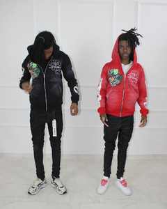 Sweat à capuche personnalisé 100% coton 500GSM polaire fermeture éclair brodé vêtements de rue hiver motif lavé aux enzymes imprimé col à capuche - Product Image 1