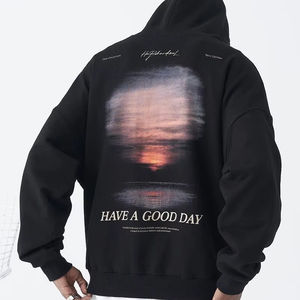 Sudaderas con Capucha de Forro Polar de Alta Calidad, Elegantes, Bordadas y con Cuentas, Material de Poliéster/Algodón, Teñido Liso, Impresión Digital, Resistentes al Viento - Product Image 1