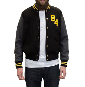 Chaqueta universitaria de lana para hombre con bordado de logotipo personalizado con manga de cuero fabricada en Pakistán 2025 - Product Image 2