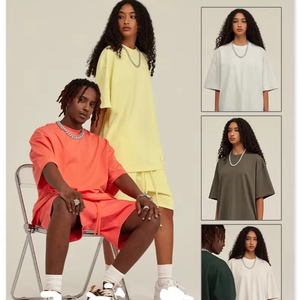 เสื้อยืดทรงบ็อกซี่คุณภาพสูง เสื้อยืดลำลอง ผ้าฝ้าย 100% เสื้อยืดโอเวอร์ไซส์ ไหล่ตก เสื้อยืดสกรีนลายตามสั่ง - Product Image 1