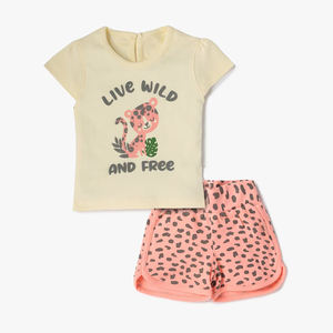 เสื้อแขนสั้นคอปกกางเกงขาสั้นชุดเสื้อผ้า2ชิ้นสำหรับเด็กผู้ชายชุดฤดูร้อนใหม่ - Product Image 1