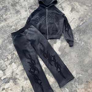 Chándal Personalizado OEM de Alta Calidad para Hombre, 100% Algodón, Talla Grande, con Cierre, 65% Algodón, 35% Poliéster (Felpa), 280 a 300 GSM - Product Image 2