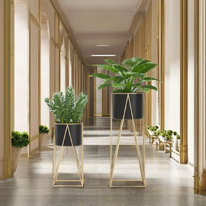 Jardinières Rondes Modernes en Métal Grand Design Stand Maison Jardin Salon Décoration Lot de 2 - Product Image 5