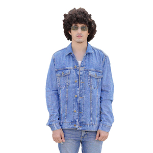 เสื้อแจ็กเก็ตยีนส์สีน้ำเงินสำหรับผู้ชายเสื้อโค้ทกระเป๋ามีกระดุมสำหรับใส่ในฤดูใบไม้ร่วงฤดูหนาว - Product Image 1