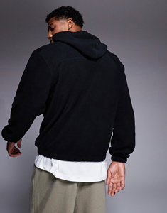 OEM/ODM de alta calidad 100% de algodón polar de talla grande Boxy Fit sudaderas con capucha logotipo bordado personalizado gota hombro Sudadera con capucha y sudadera - Product Image 5