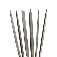 Boatsa – Lot de 6 limes à aiguille diamantées de 21 cm, plates, demi-rondes, triangulaires, rondes, carrées et pointues, pour bijoux, métal et bois