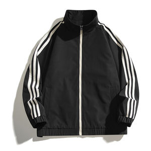 Veste coupe-vent décontractée à capuche, imperméable, respirante, en toile froissée, polyester, blocs de couleur, fermeture éclair, design personnalisé OEM - Product Image 3