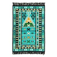 Tapis de prière authentique oriental Anatolien Shark Anatolia (80x124 cm) motif Kilim en coton et polyester lavable pour la maison et l'extérieur