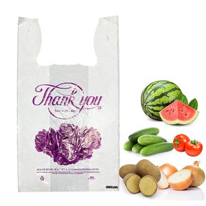 Prix bon marché Hdpe merci t-shirt sacs au détail en plastique t-shirt supermarché épicerie sac à provisions - Product Image 1