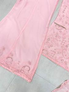 Traditionnel ethnique indien pakistanais Salwar Kameez ensemble Georgette séquence travail entièrement cousu séchage rapide toutes les saisons pour la fête - Product Image 3