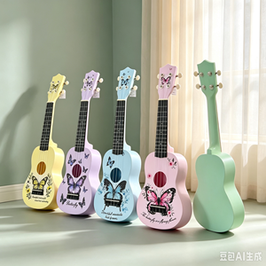 Kit de fabrication de ukulélé DIY pour enfants, en bois de tilleul, mini ukulélé à peindre, ensemble de création artistique et musicale, cadeaux pour enfants, vente en gros OEM KM-GU02 - Product Image 4