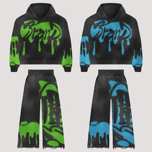 Pull-over 2 pièces personnalisé avec impression DTG, sweat à capuche Boxy, survêtement pour homme, ensemble pantalon de survêtement et sweat à capuche de haute qualité, survêtement ajusté pour homme - Product Image 5