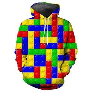 Hombres Mujeres 3D Impreso Pop Gráfico Sudadera con capucha Invierno Forrado Chaqueta bordada Diseño de patrón sólido 100% Material de punto de algodón" - Product Image 6