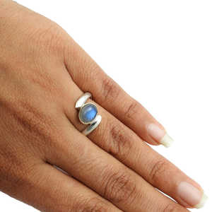 Anillo de Plata de Ley 925 con Labradorita Estilo Bohemio, Engaste de Bisel, Hecho a Mano, Perfecto para Chicas - Product Image 5