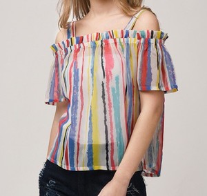 100% Cotton Women's Vintage Floral Print Sleeveless V-neck A-Line Mid-Calf <b>Ruffled</b> Blouse <b>All</b> Sizes - Product Image 4