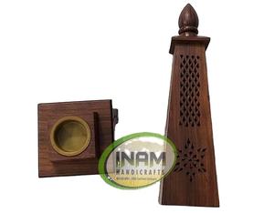 Brûleur d'encens en bois nautique de qualité spéciale d'INAM poli Jali Work Mabkhara pour Bakhoor beau support Mabkhara - Product Image 1
