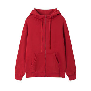 Sweat à capuche zippé décontracté uni de qualité supérieure Veste sweat à capuche zippé unisexe avec visage intégral Fabricants de vêtements Sweats à capuche à fermeture éclair personnalisés - Product Image 1