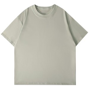 Logo personnalisé OEM brodé 320g coton lourd style américain Streetwear confort Fit petit col grande taille T-Shirt pour hommes - Product Image 5