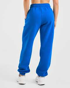 Pantalons de survêtement en molleton doux à toucher, surdimensionnés, à devant plat, pour femmes, en cobalt, personnalisés, best-sellers, vente en gros OEM - Product Image 2