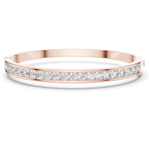 Brazalete de Eternidad de Oro Rosa de 10K con Diamantes Cultivados en Laboratorio, Engaste de Canal, Joyería Fina de Lujo para Mujer - Product Image 1