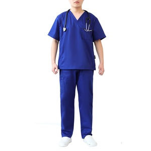 New Style Men's <b>Scrubs</b> Uniform Sets for Hospital Use Spandex/Polyester Material Needle Detection <b>Plus</b> <b>Size</b> Worsted Fabric - Product Image 1