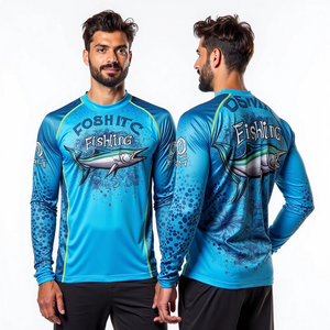Camiseta de Pesca de Manga Larga Personalizada para Hombre, Hecha con Tela DryFit y Protección Solar UPF 50 para Pesca y Deportes al Aire Libre - Product Image 1