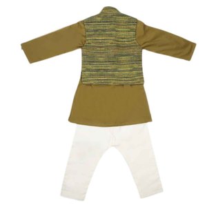 Traje Shalwar con Chaleco para Niños - Verde - Product Image 5