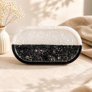Handmade Resin Single Tier Serving Tray Modern Design Dishwasher Safe for Coffee Tea <b>Breakfast</b> Dining Table Kitchen Home Decor - Product Image 1