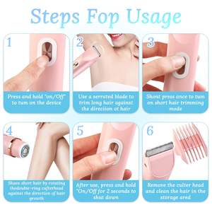 Afeitadora Eléctrica de Doble Cabezal para Mujer, Impermeable, Inalámbrica, para Uso en Seco y Húmedo, Recortadora de Bikini con Estación de Carga USB y Batería - Product Image 6