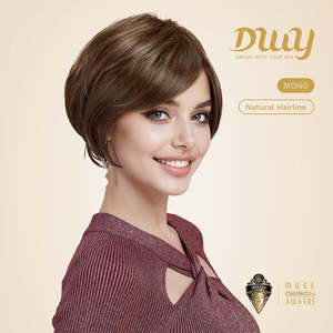 วิกผมสังเคราะห์แบบไม่ต้องใช้กาว Kyla-DWY ทรง Pixie Cut ทำจากเส้นใยทนความร้อนสูง  แบบ Mono Skin Weft Lace Front  สามารถปรับแสกผมได้  ถักเปียสูง - Product Image 2