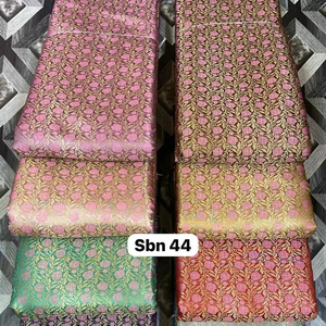 Tela brocada de alta calidad para vestido de moda de lujo y tapicería de boda colores vibrantes personalizados al por mayor hecho en India 100% - Product Image 1