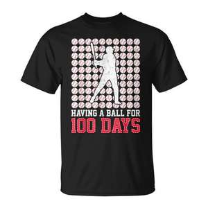 T-shirt de baseball 100 Days pour garçons, chemise de célébration scolaire pour joueurs - Product Image 1