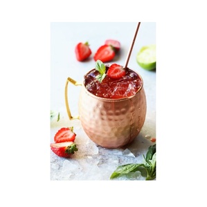 Tasse en cuivre Moscow Mule de haute qualité 14oz avec pointe de marteau à poignée dorée de l'Inde Utilisation quotidienne - Product Image 4