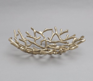 Frutero de Metal decorativo dorado | Cesta de centro de mesa con diseño de rama para mesa de comedor y decoración del hogar - Product Image 2