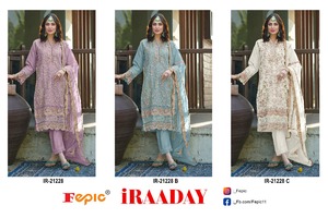 Elegante Ropa Étnica: Shalwar Kameez de Organza Bordado con Dupatta a Juego, Salwar Kameez de Santoon Pesado, Ropa Formal India - Product Image 3