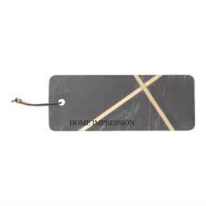 Blocs à découper en forme de rectangle en marbre noir de concepteur de bandes plaquées couleur or au prix de gros du fabricant indien - Product Image 6