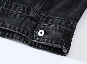 Chaqueta de mezclilla corta negra para mujer, abrigo de moda informal de manga larga, ropa de calle Retro, prendas de vestir exteriores de talla grande S a XXXL - Product Image 6