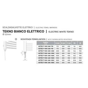 Radiateur électrique blanc Ercos Tekno 600 x 1500 mm, chauffage électrique - Product Image 3