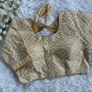 Exclusivo diseñador indio festivo Chic Readymade blusa étnica fiesta colección elegante bordado Vintage Color A54 - Product Image 4