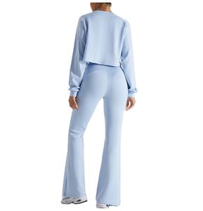 2024 nuevo conjunto de chándal de entrenamiento para mujer, nuevo Fitness de manga larga de secado rápido suelto para mujer - Product Image 2