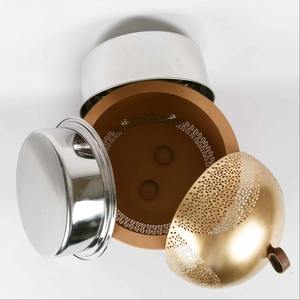 Bol de service en métal de luxe avec couvercle en dôme et base à motifs floraux, parfait pour la table à manger, les occasions spéciales et les cadeaux - Product Image 5